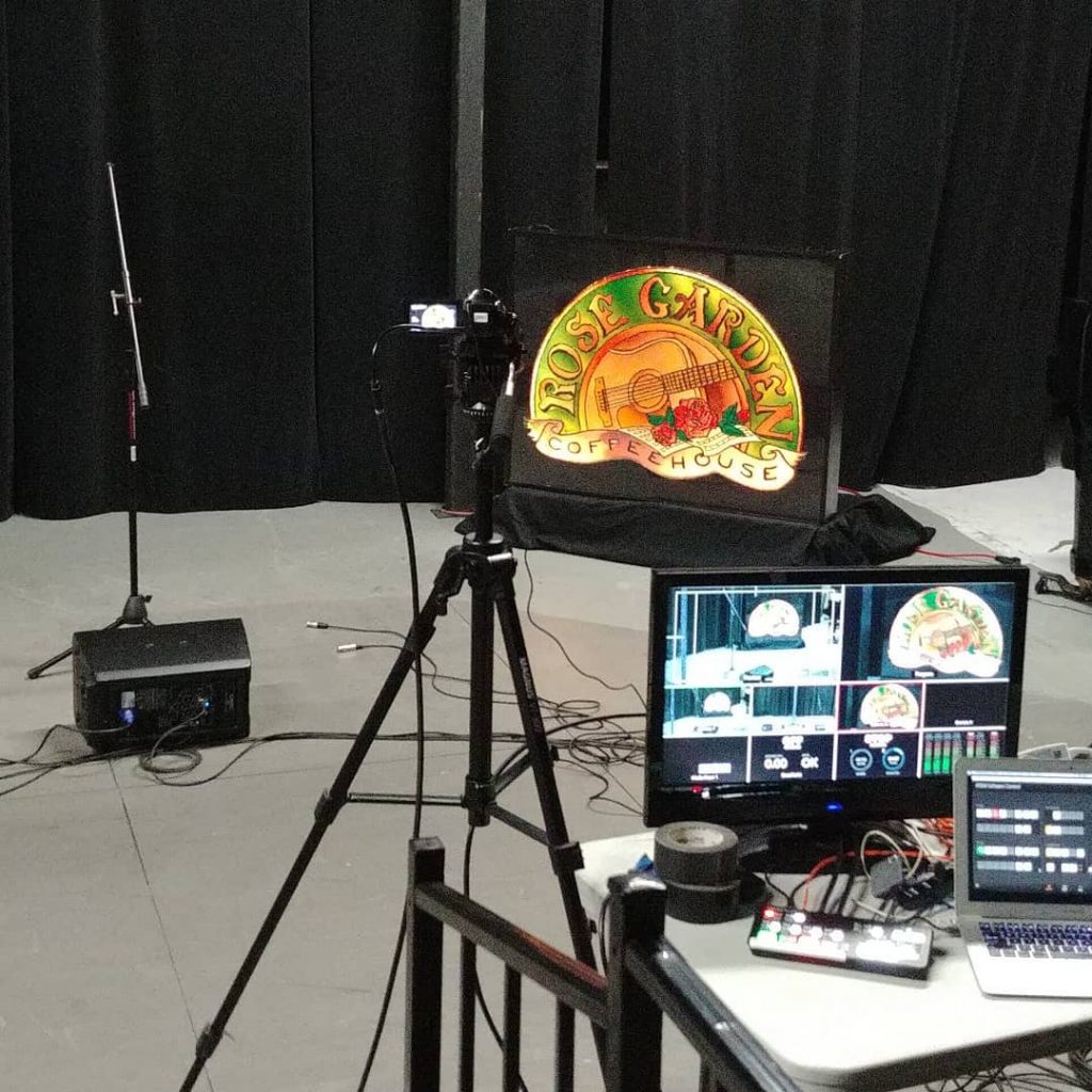 Getting ready for tomorrow night's 7PM of @realgracemusic Grace Morrison and @marcdouglasberardo Marc Douglas Berardo. The Rose Garden at MMAS. No audience because of Covid, but a live show from the