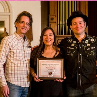 Our annual performing songwriter competition in May featured our winner Kim Moberg, who is sandwiched here by finalists DB Rielly, left, and Dave Falk, right. @kimmamoberg @kimmobergmusic