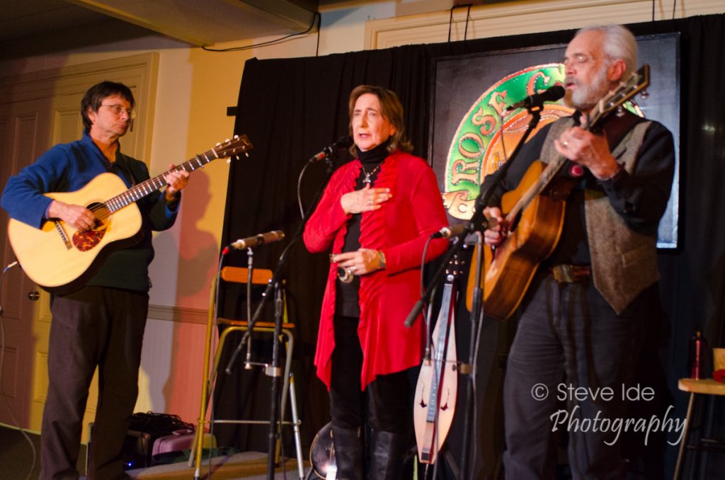 Rolly Brown joins Magpie on stage at the Rose Garden on April 16, 2016. Photo by Stephen Ide